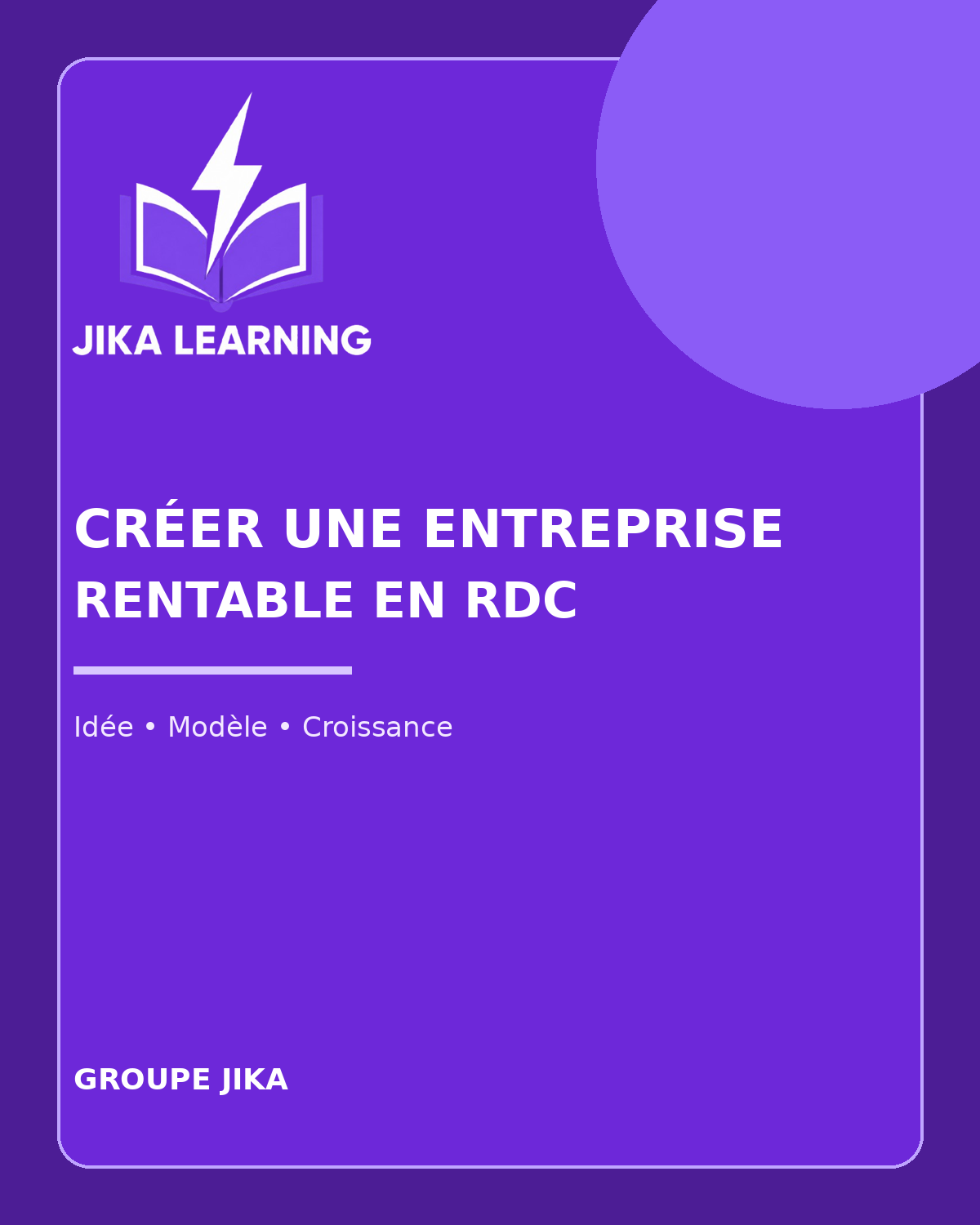 Couverture de Créer une entreprise rentable en RDC