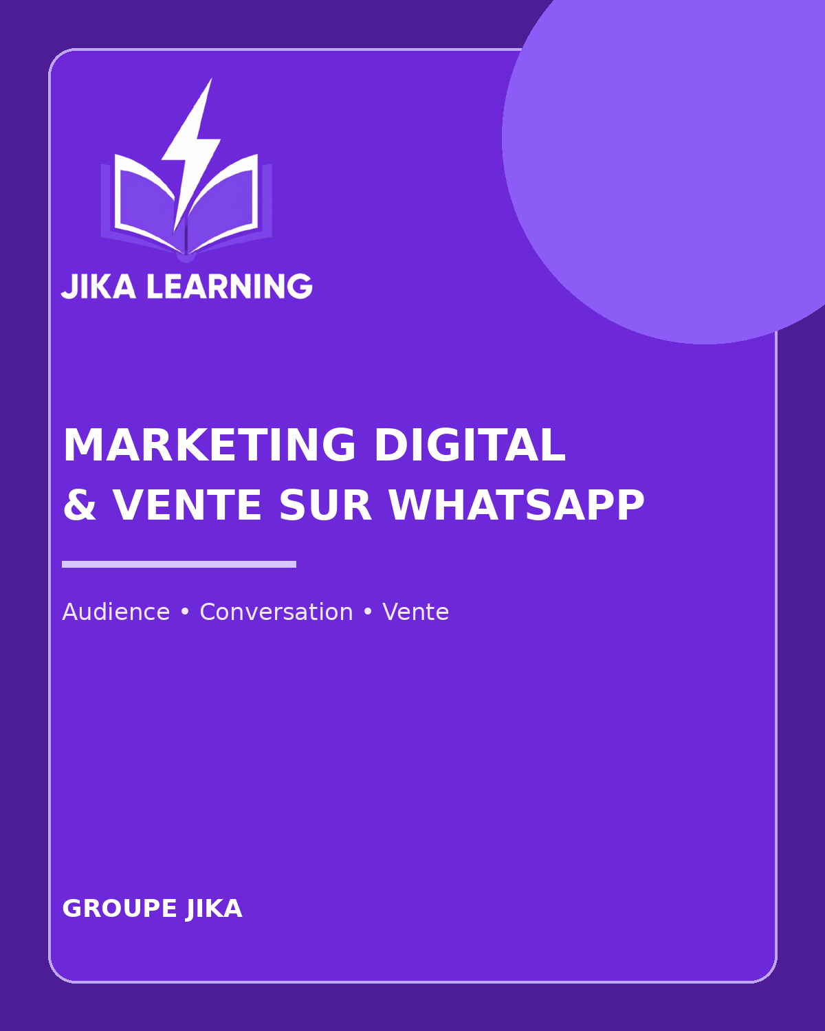 Couverture de Marketing digital et vente sur WhatsApp